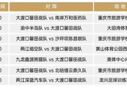 收藏！渝超联赛大渡口对阵最新赛程